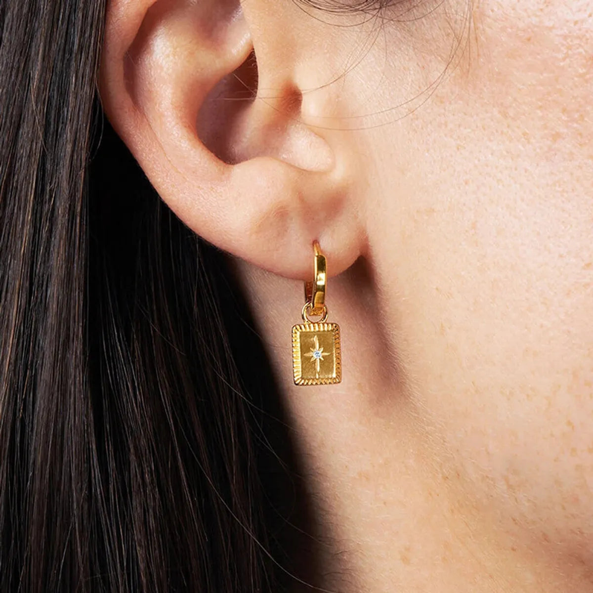 Miyabi Star Hoops Plated in 18K Gold
