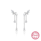 Lumière Bloom Earrings in White Gold Plating