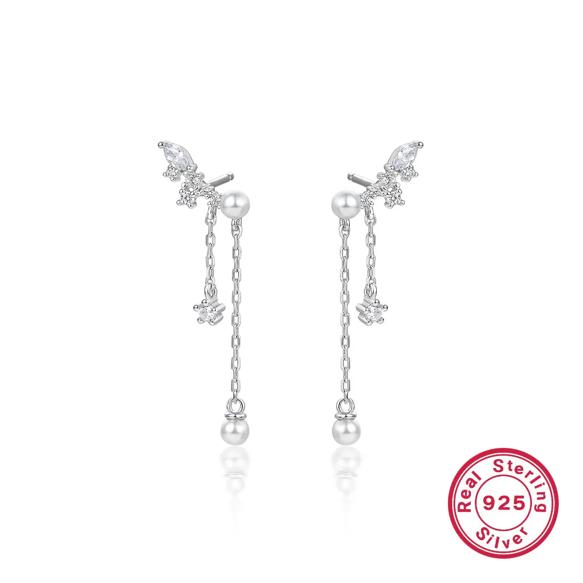 Lumière Bloom Earrings in White Gold Plating