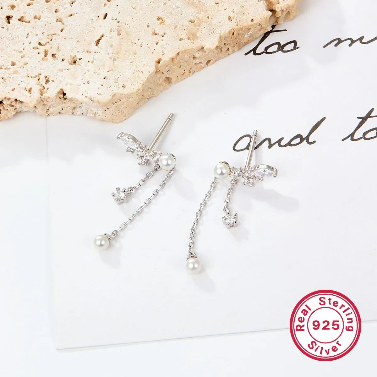 Lumière Bloom Earrings in White Gold Plating