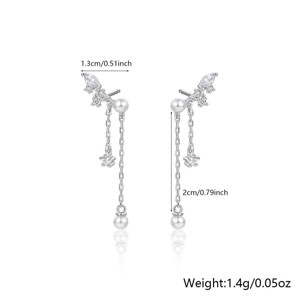 Lumière Bloom Earrings in White Gold Plating