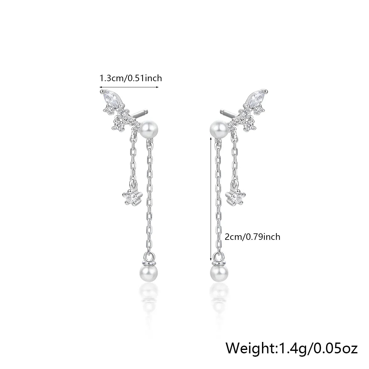 Lumière Bloom Earrings in White Gold Plating