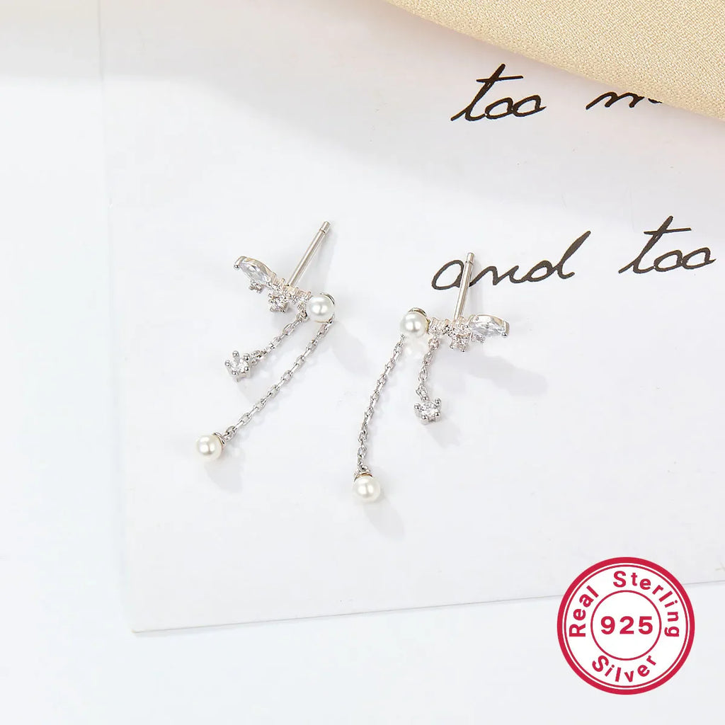 Lumière Bloom Earrings in White Gold Plating