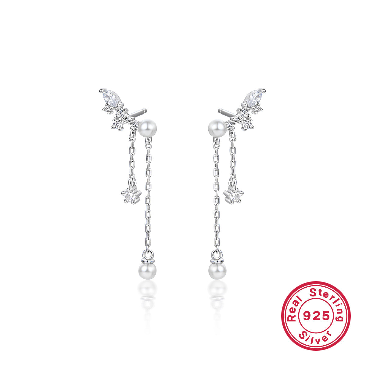 Lumière Bloom Earrings in White Gold Plating