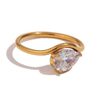 Gold Fuji Teardrop in 18K Plated Gold