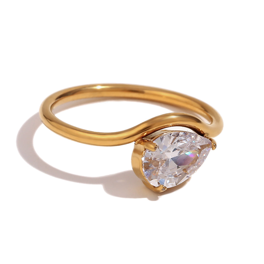 Gold Fuji Teardrop in 18K Plated Gold