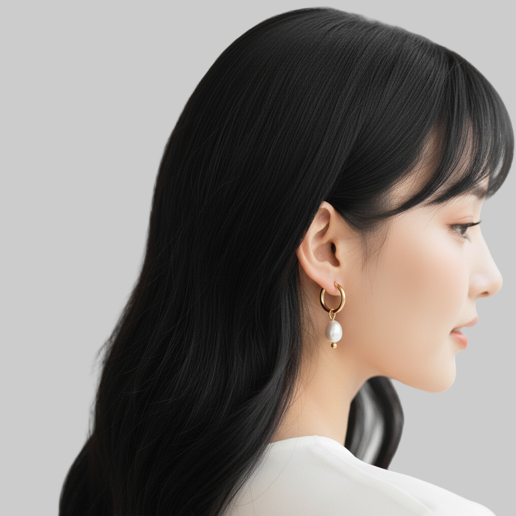 Heian Pearl Earrings Plated in 18K Gold