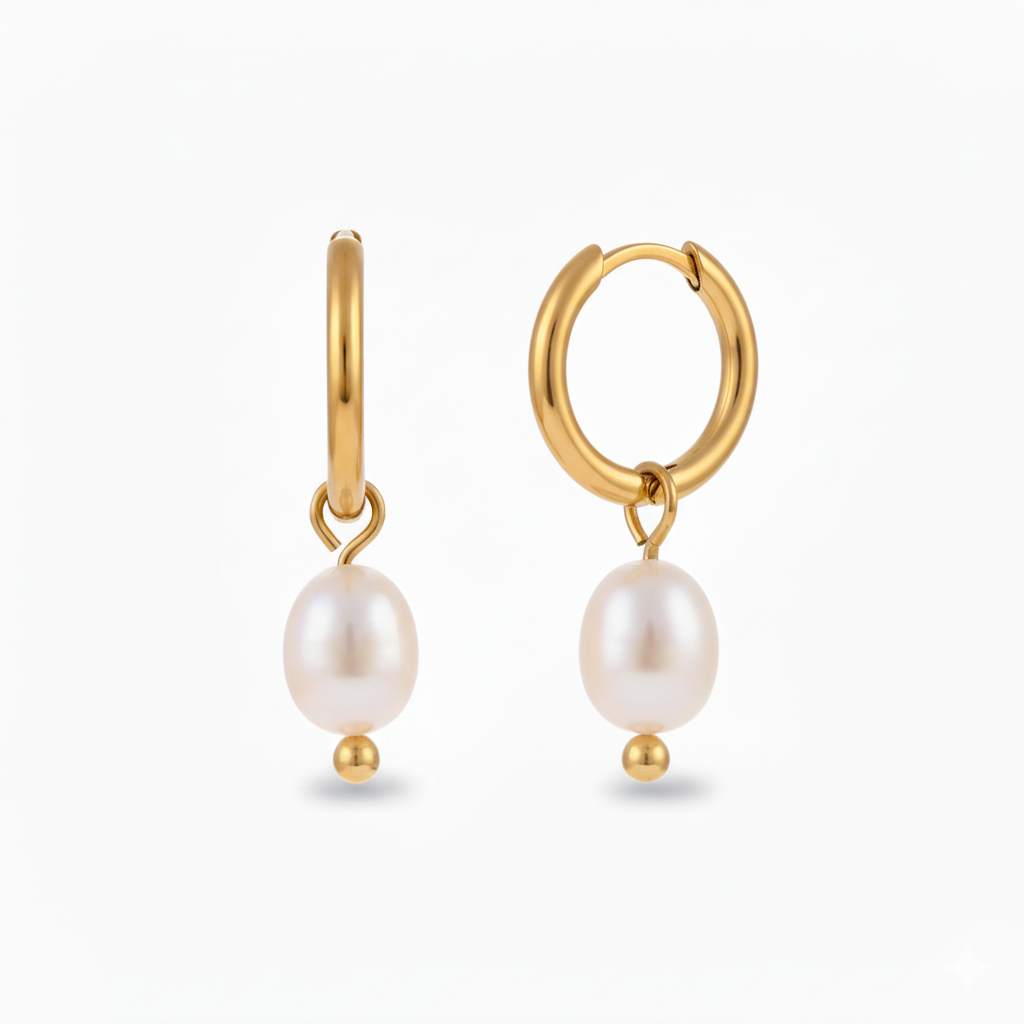 Heian Pearl Earrings Plated in 18K Gold