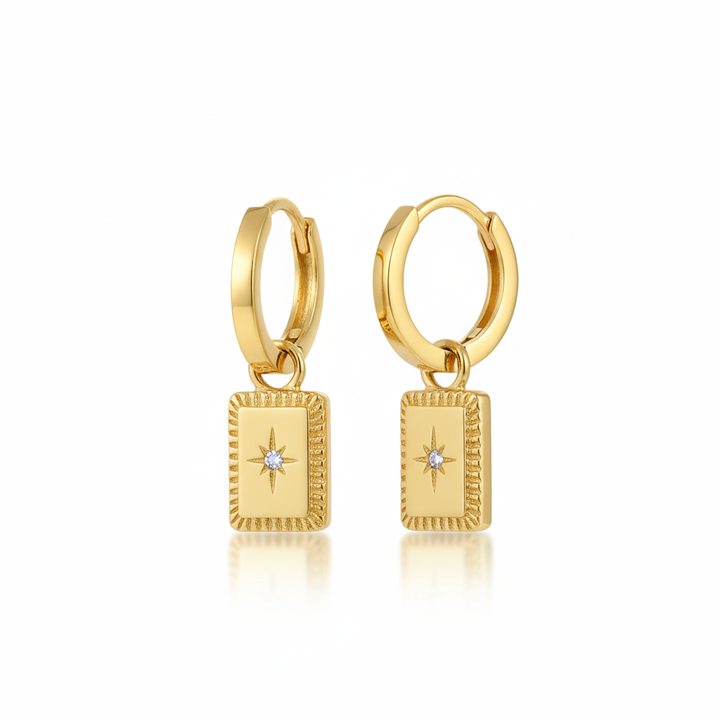 Miyabi Star Hoops Plated in 18K Gold
