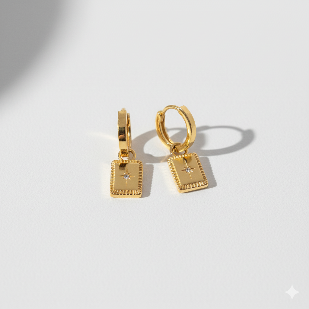 Miyabi Star Hoops Plated in 18K Gold
