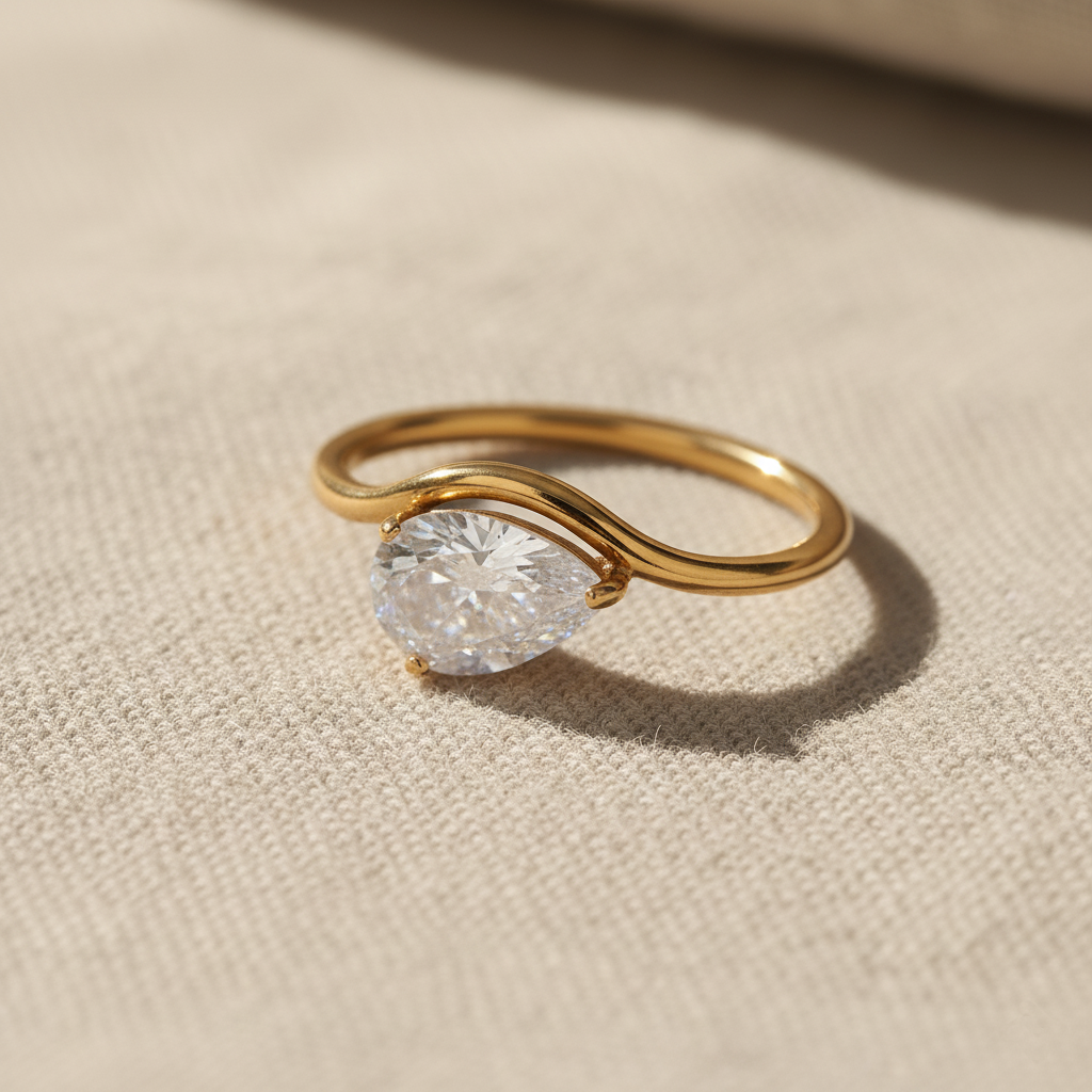 Gold Fuji Teardrop in 18K Plated Gold