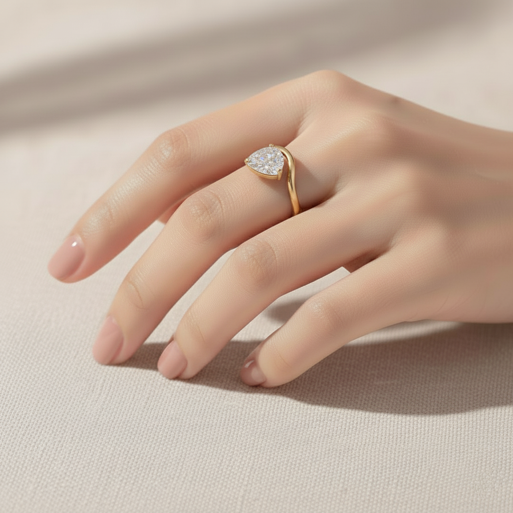 Gold Fuji Teardrop in 18K Plated Gold