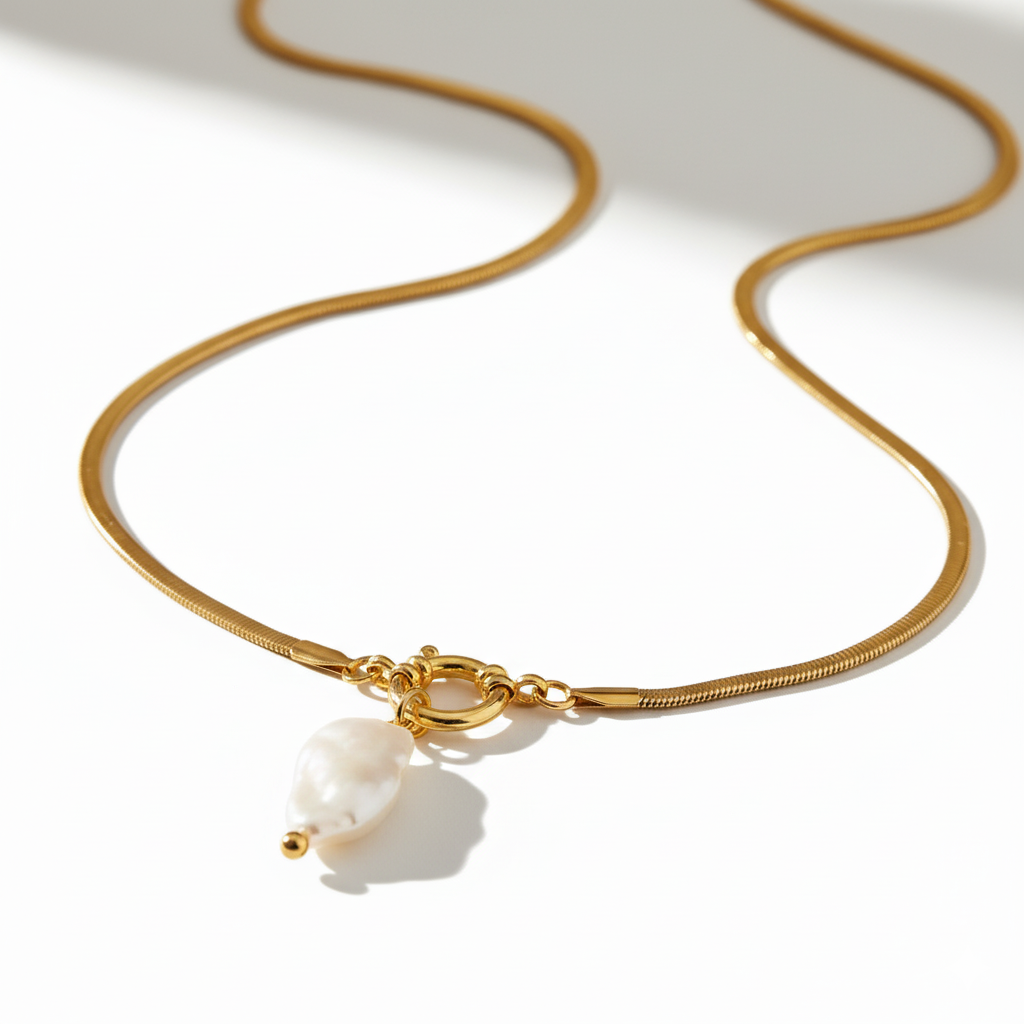 Shizuku Pearl Pendant in 18K Plated Gold