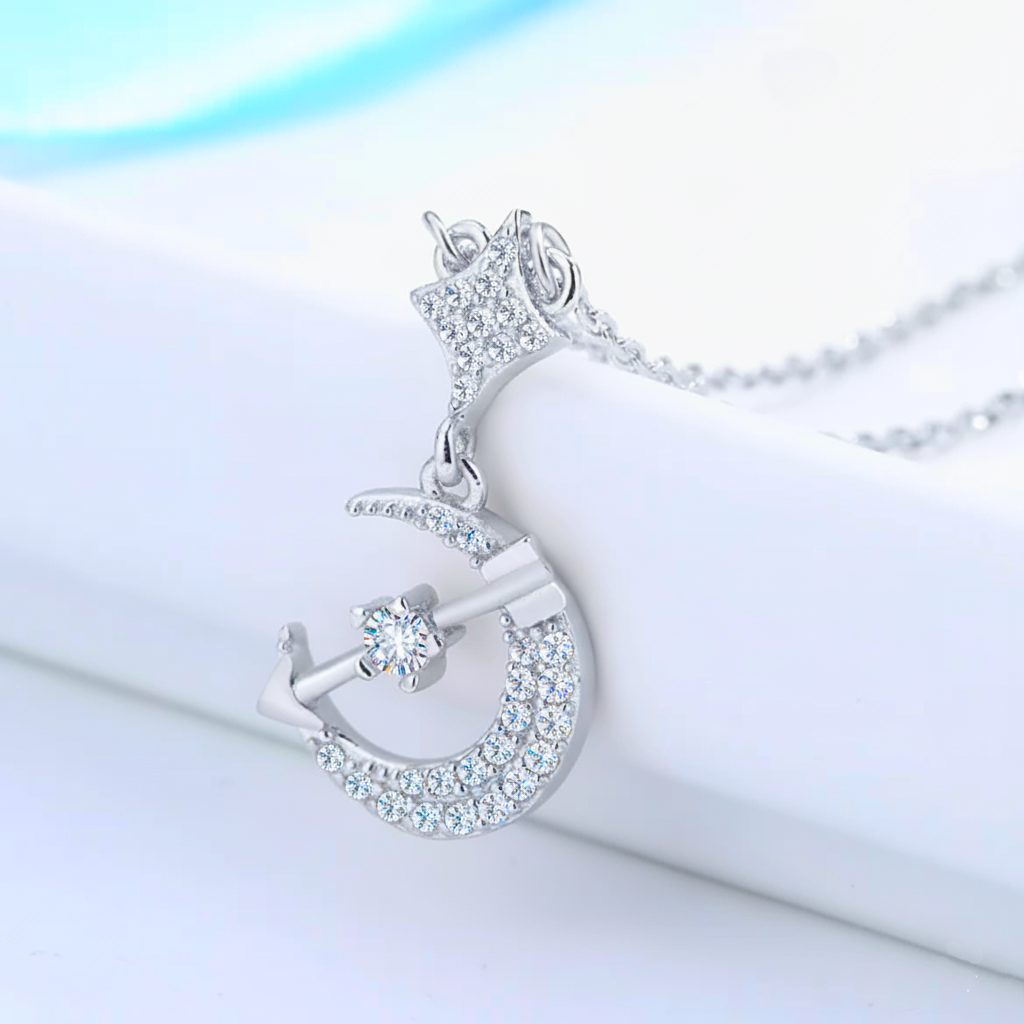 Seoul Lunar Pendant In Sterling Silver