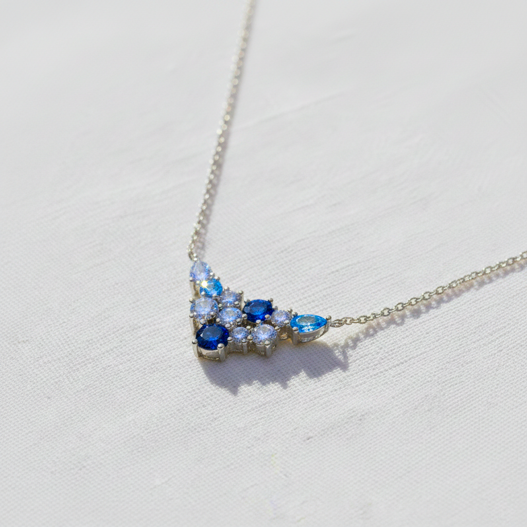 Seoul Ocean Drift Cluster Necklace in Sterling Silver
