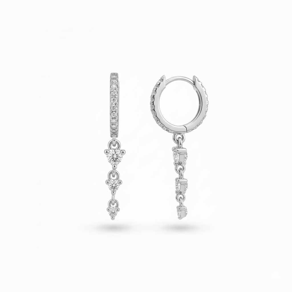 Lunar Shine Earrings in Sterling Silver