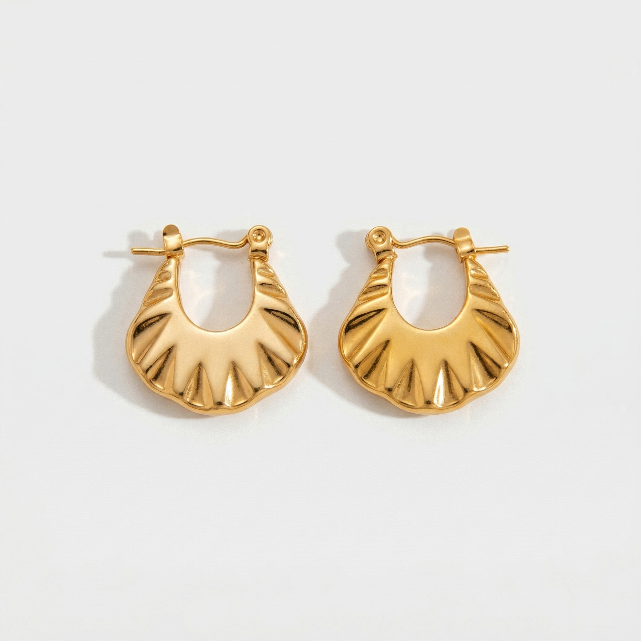 Gilded Ripple Hoops
