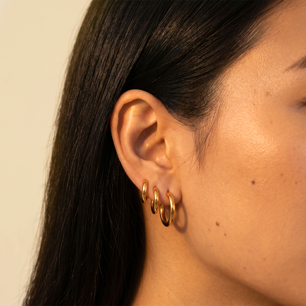 Triple Hoop Earrings Set