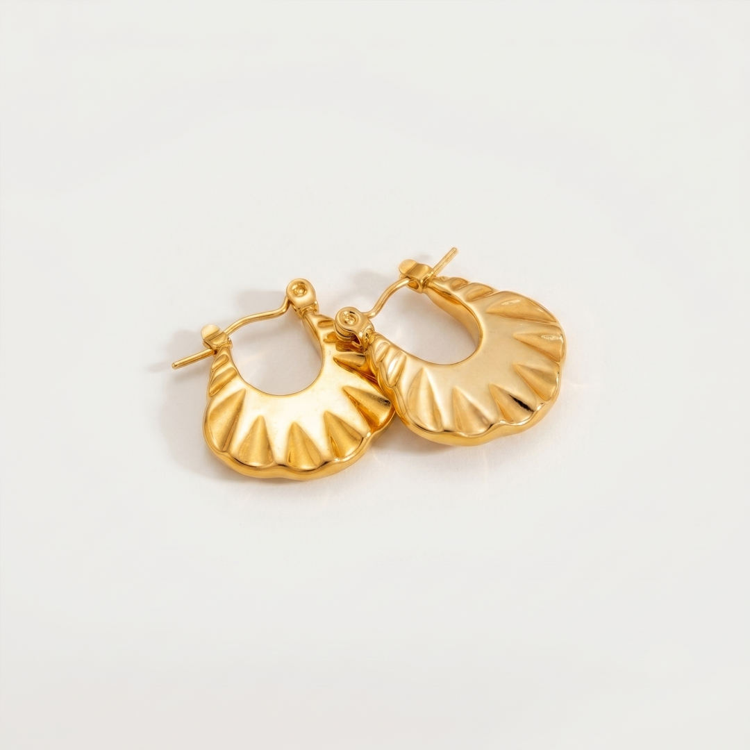 Gilded Ripple Hoops