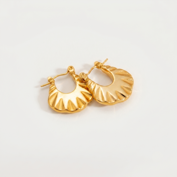 Gilded Ripple Hoops