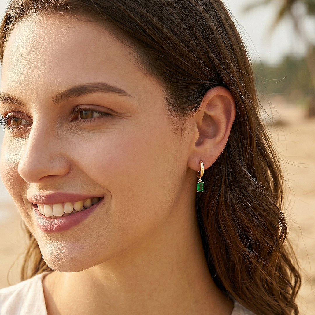 Emerald Tide Earring