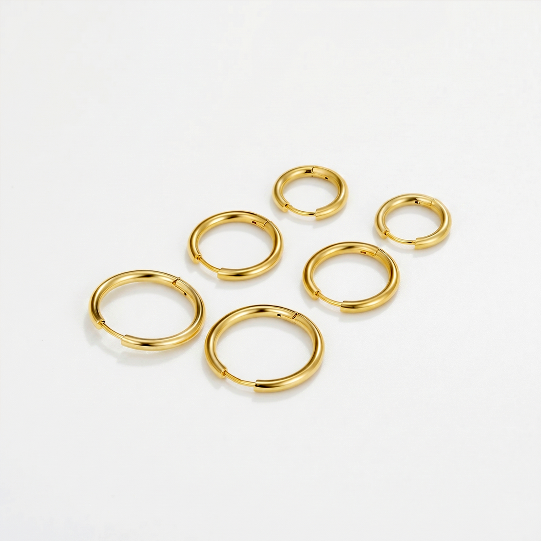 Triple Hoop Earrings Set