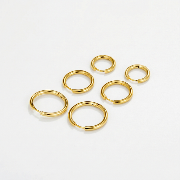 Triple Hoop Earrings Set