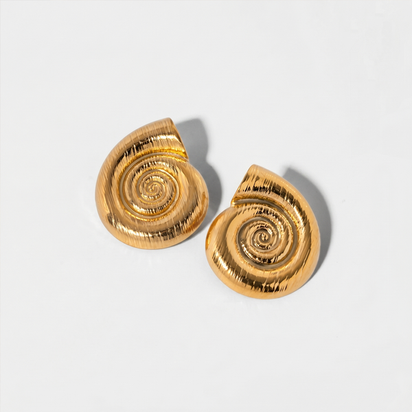 Nautilus Gold Shell Earrings