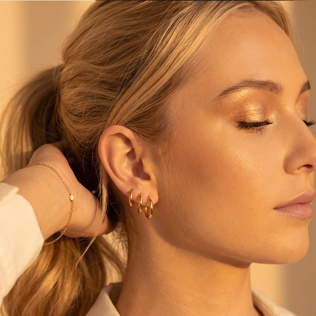 Triple Hoop Earrings Set