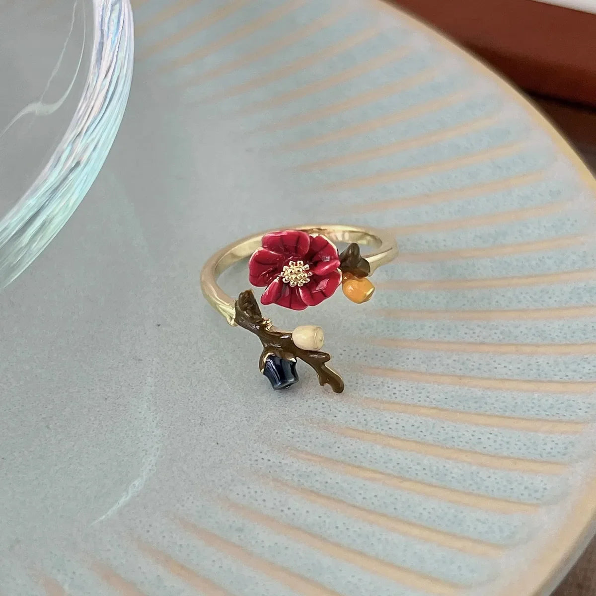 Sakura Charm Stackable Rings