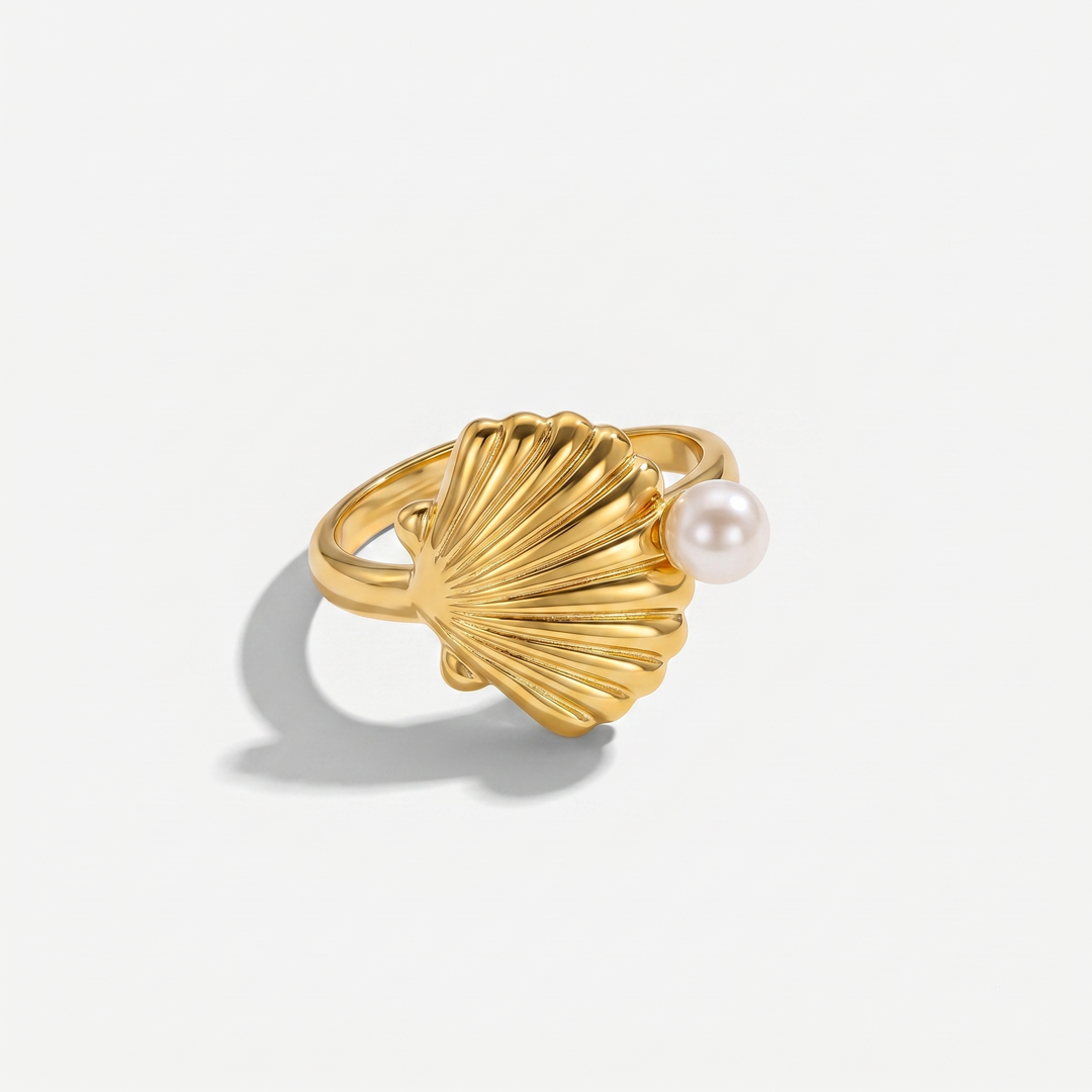 Golden Shell Wrap Ring