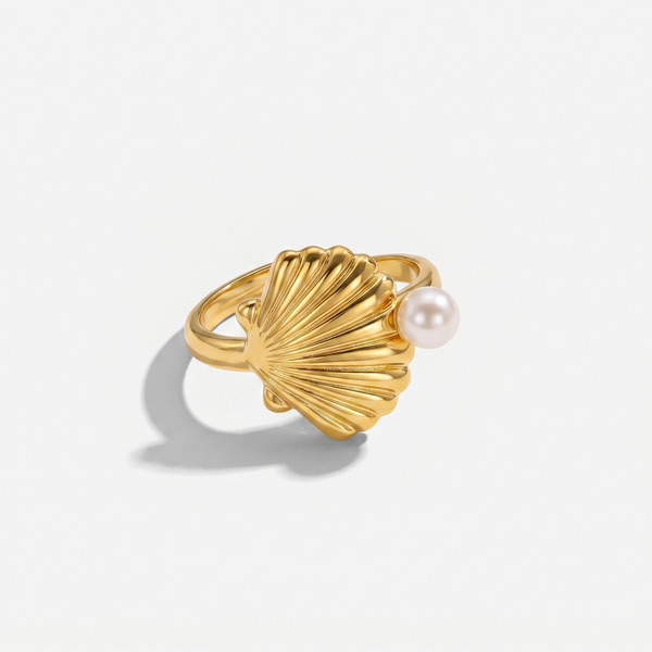 Golden Shell Wrap Ring