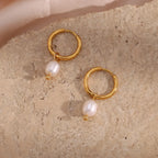 Heian Pearl Earrings Plated in 18K Gold