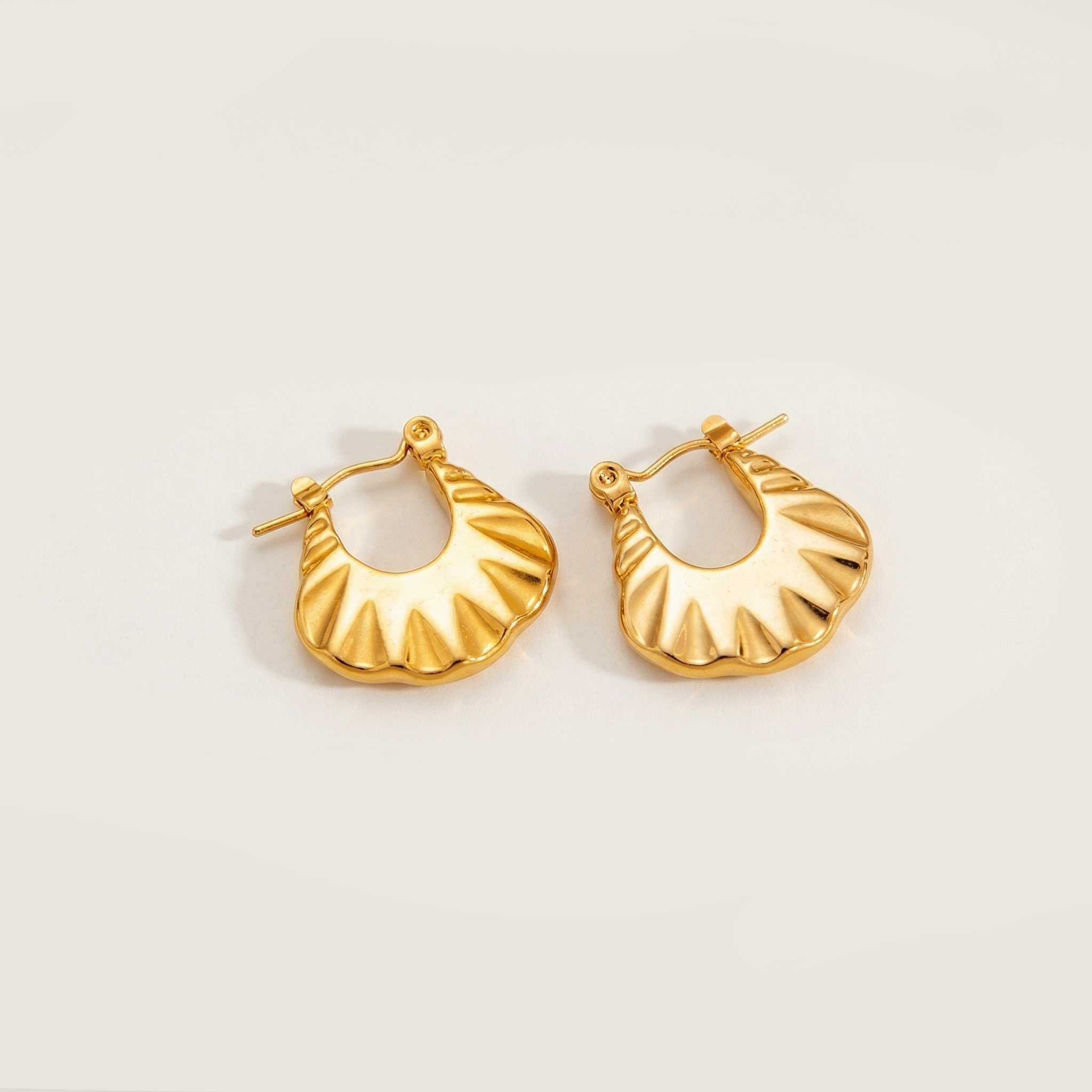 Gilded Ripple Hoops
