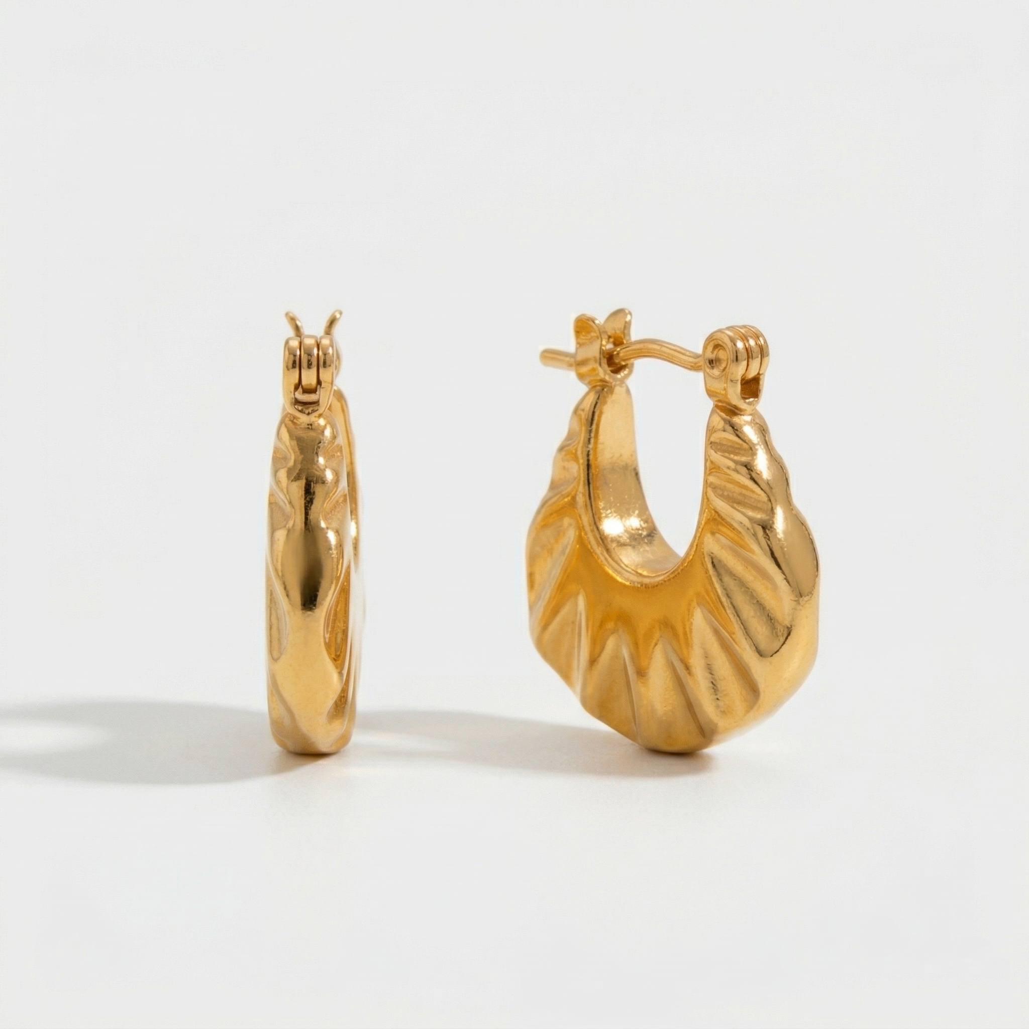 Gilded Ripple Hoops