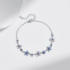 Lapis Floral Necklace in Sterling Silver
