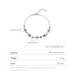 Lapis Floral Necklace in Sterling Silver