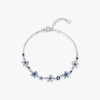 Lapis Floral Necklace in Sterling Silver