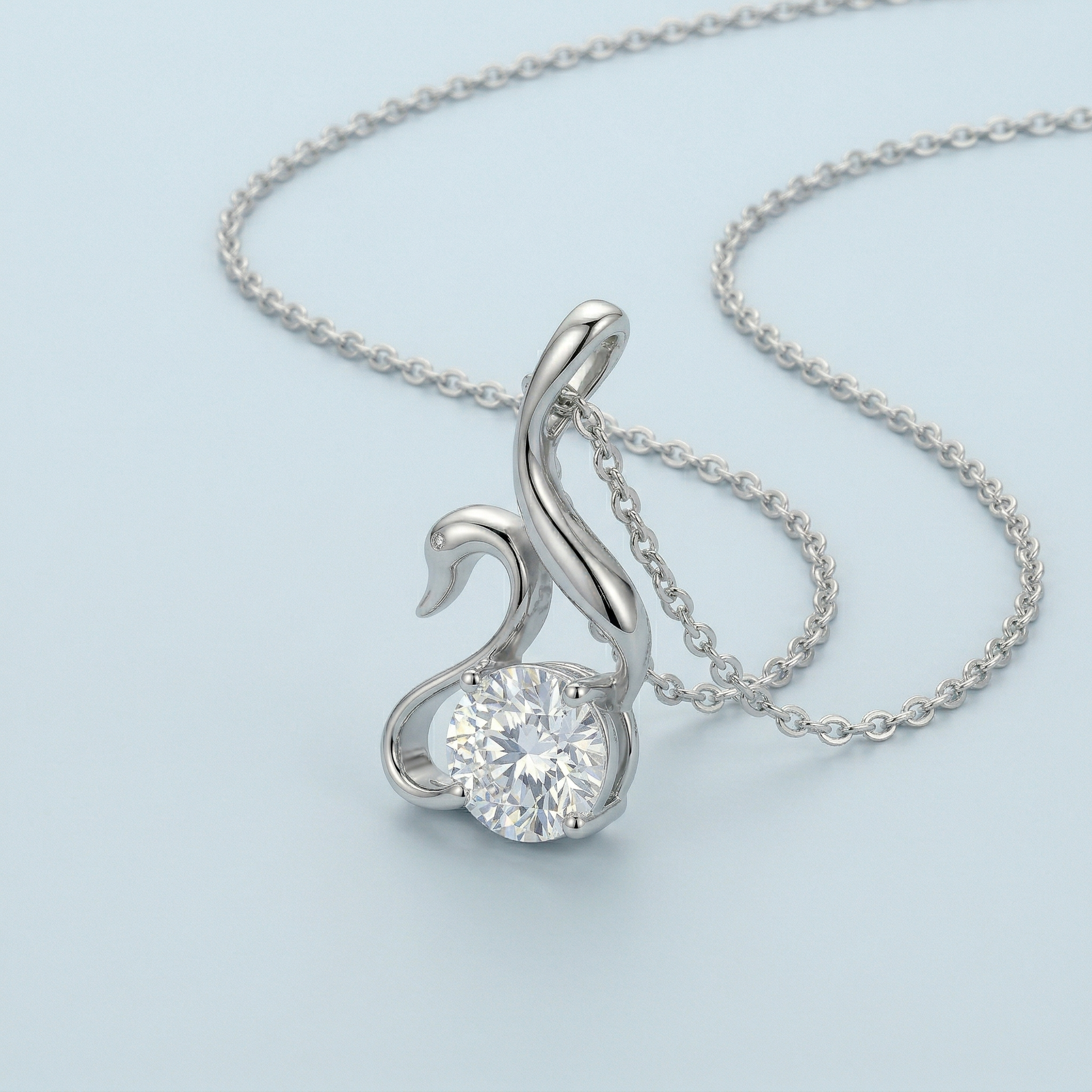 The Silver Crest Swan Necklace