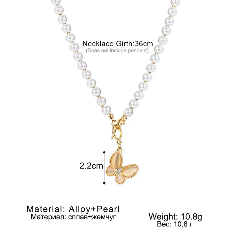 Hakubutsu Pearl Alloy Necklace