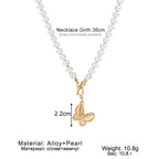 Hakubutsu Pearl Alloy Necklace