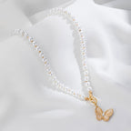 Hakubutsu Pearl Alloy Necklace